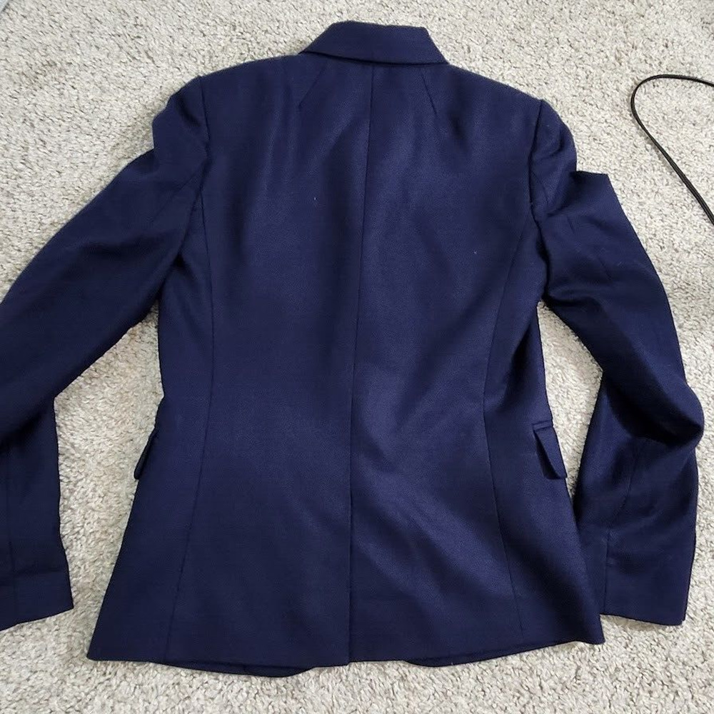J. Crew Women's Blue Keating Blazer Wool Blend Single Vent Size 00 Style 28639 - Picture 3 of 14